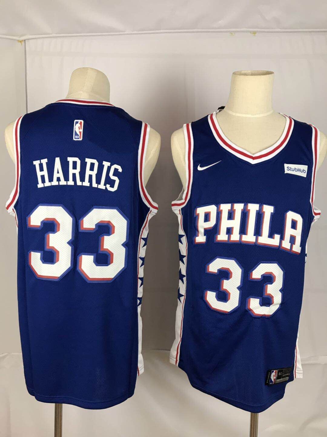 Men New NBA Philadelphia 76ers #33 Harris blue Nike Jerseys->golden state warriors->NBA Jersey